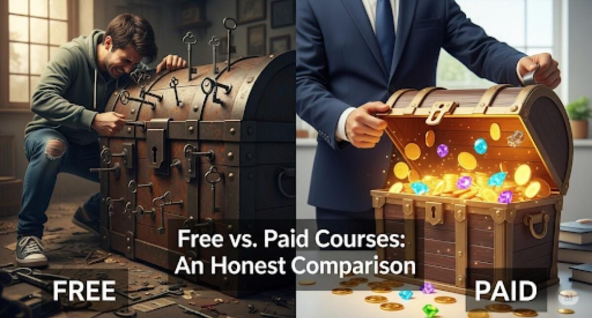 Free vs paid courses comparison - education value analysis 2025